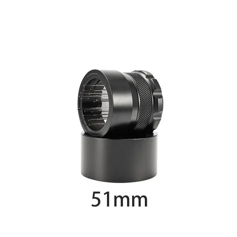 Black textured metal coffee needle block distributor with 51mm diameter for decorbites coffee needle use