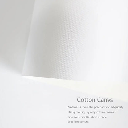 DecorBites™ black and white modernism canvas print in white cotton canvas with smooth texture for stylish home wall art