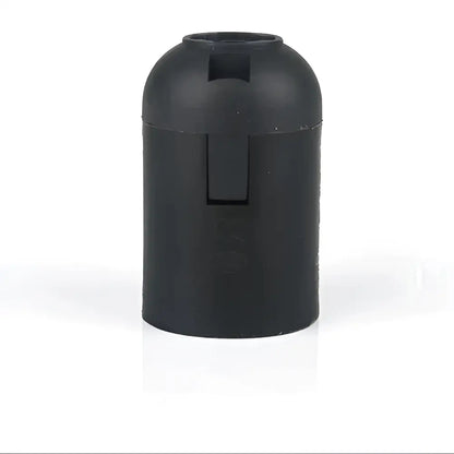 Black plastic lamp holder socket with rectangular slot and sliding latch for living room luminaire use
