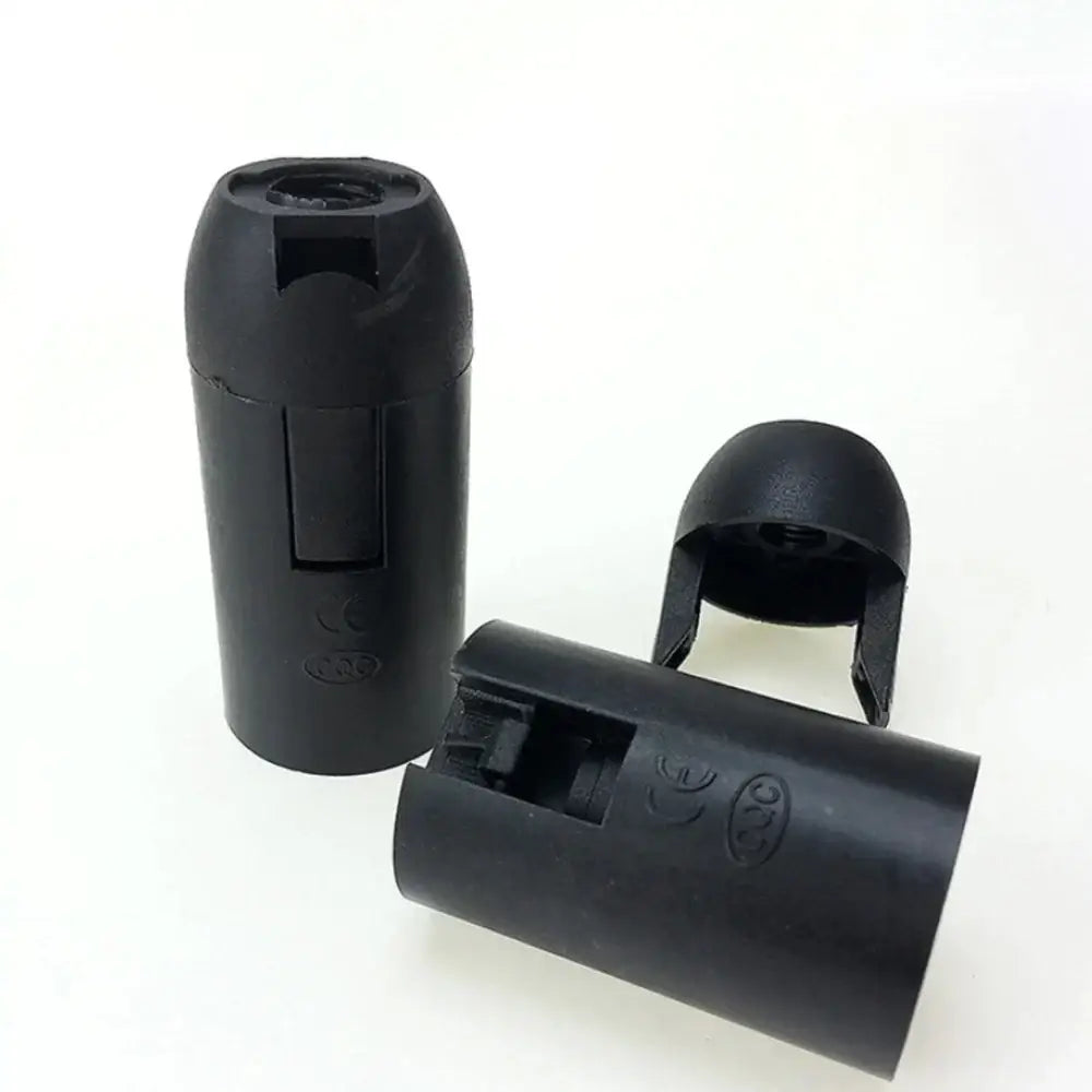 Black and white plastic lamp holder socket with matte finish holder socket and molded design for living room luminaire