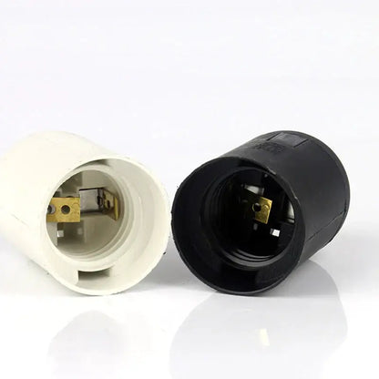 Black and white plastic lamp holder sockets with brass contacts for living room luminaire use
