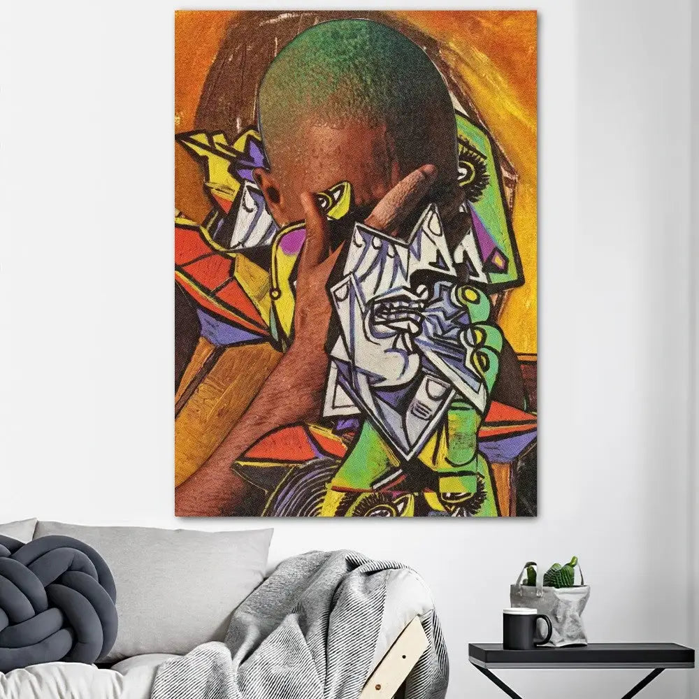 DecorBites™ Blonde Ocean poster prints feature vibrant abstract canvas art with bold geometric shapes for home decor