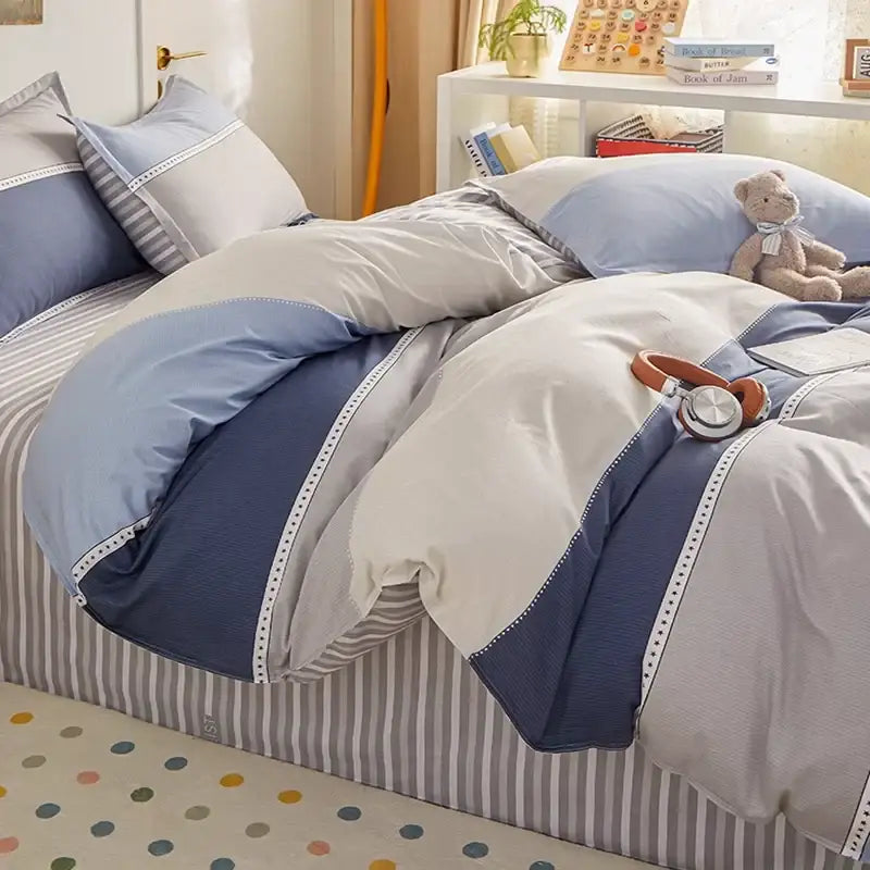 Blue and white striped duvet cover cotton single decorbites cotton single duvet with a cozy modern design