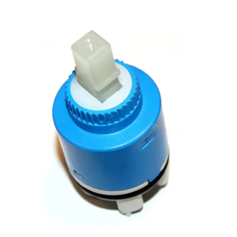 Blue and white 40mm ceramic faucet cartridge with translucent white square handle for kitchen water saving