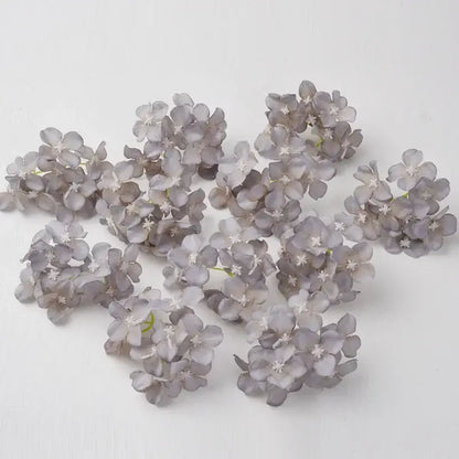 Blue and white decorbites hydrangea flowers 30pcs made of synthetic fabric with delicate gray clusters for wedding decor