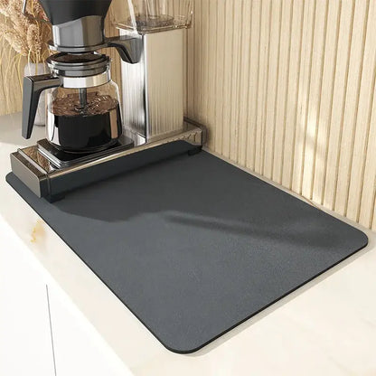 Dark gray non slip dining table mat with smooth texture and rounded corners for decorbites dining table decor