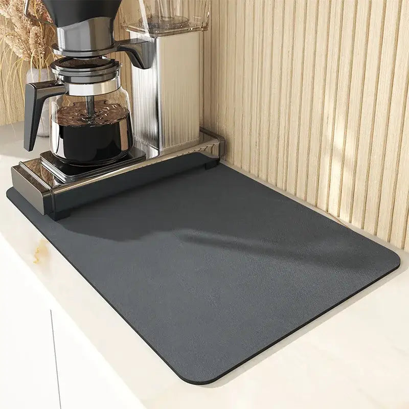 Dark gray non slip dining table mat with smooth texture and rounded corners for decorbites dining table decor