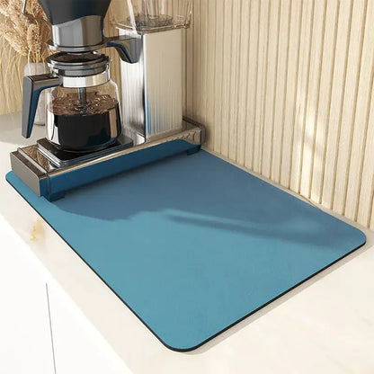 Blue rectangular silicone dining table mat from decorbites dining table set for kitchen decor use