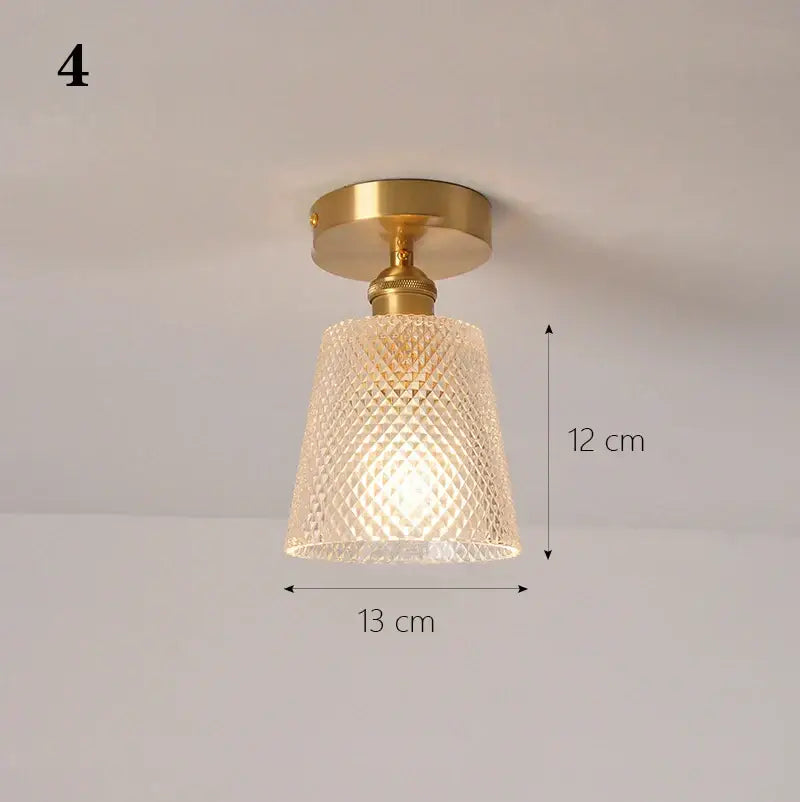 Gold-finished ceiling lamp with textured translucent glass shade pendant ideal for kitchen lighting
