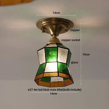 Green and white stained glass butterfly glass led ceiling light with copper hardware for bedroom decorbites decorbites butterfly glass