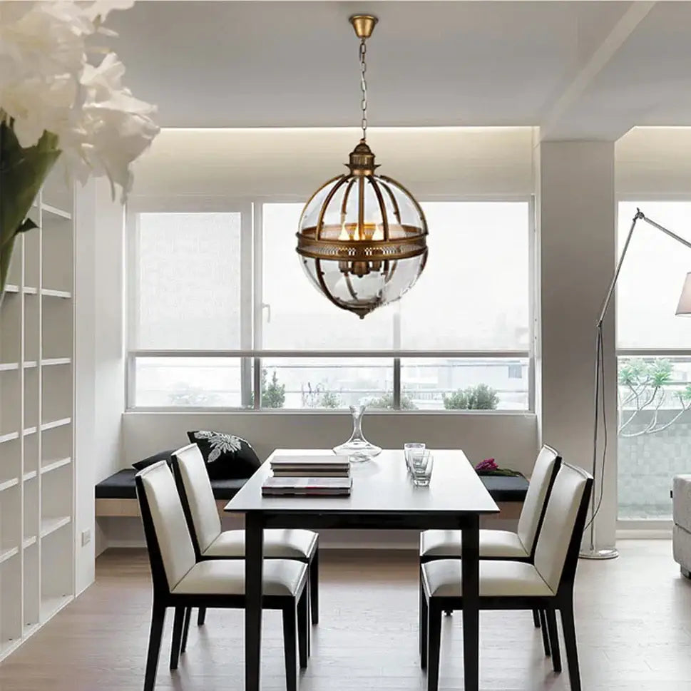 Bronze black glass globe chandelier foyer light with brass and glass globe pendant light by decorbites bronze black