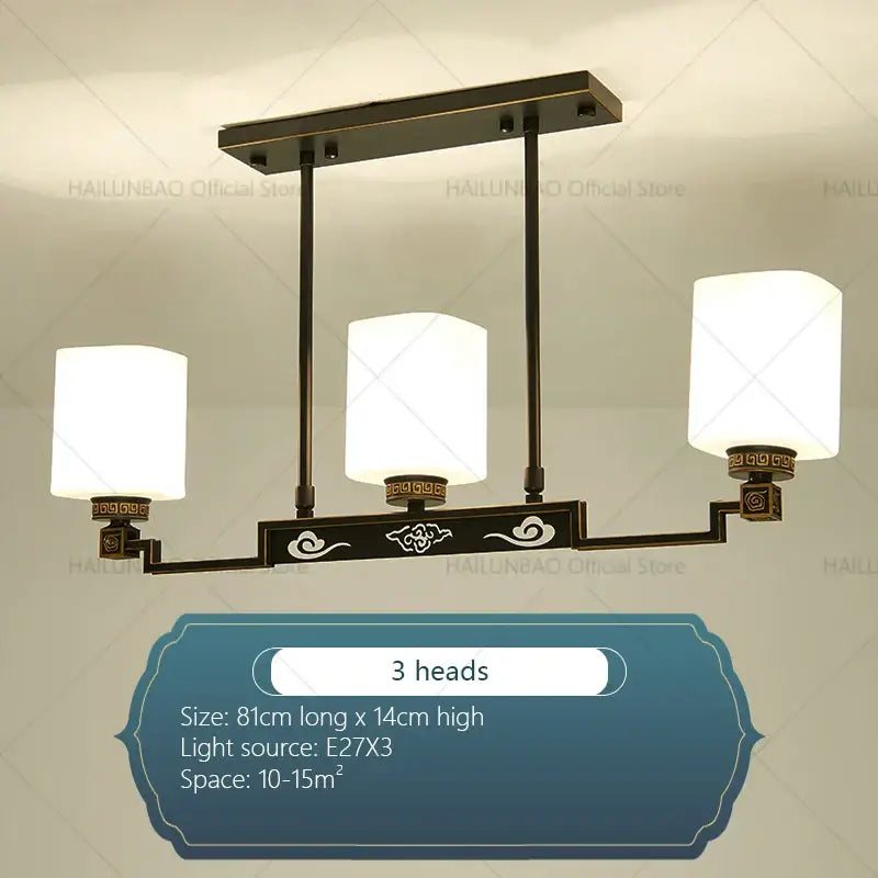 Bronze high jump floor hollow chandelier with three white glass shades and ornate cloud motifs for duplex living room decorbites high jump