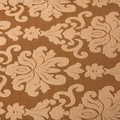 Brown damask solid embossed sofa cover slipcovers featuring raised cream floral scrollwork for living room decorbites 3d solid