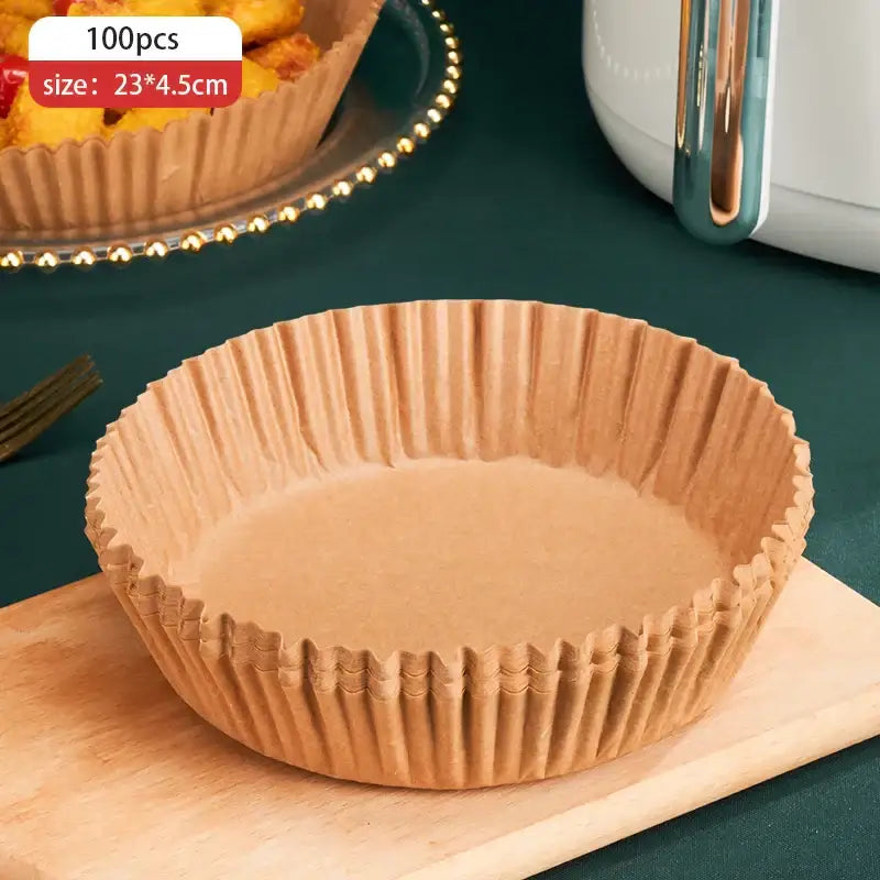 Brown non-stick barbecue paper fluted baking cup made of barbecue paper for kitchen cooking use