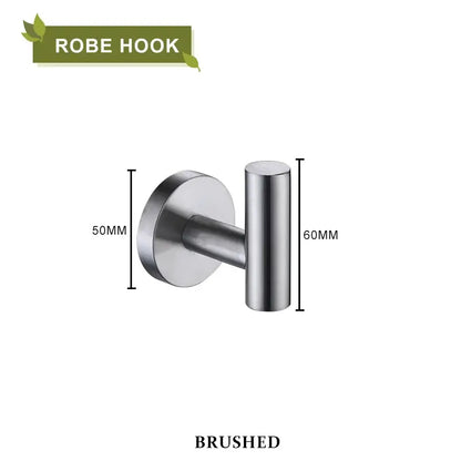 Brushed gold bathroom robe hook in stainless steel with sleek modern design from decorbites brushed gold set