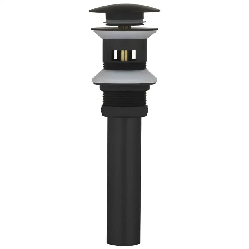 Black matte finish pop-up drain stopper with silver accents from brushed gold pop-up drain stopper 2-pack for bathroom sinks