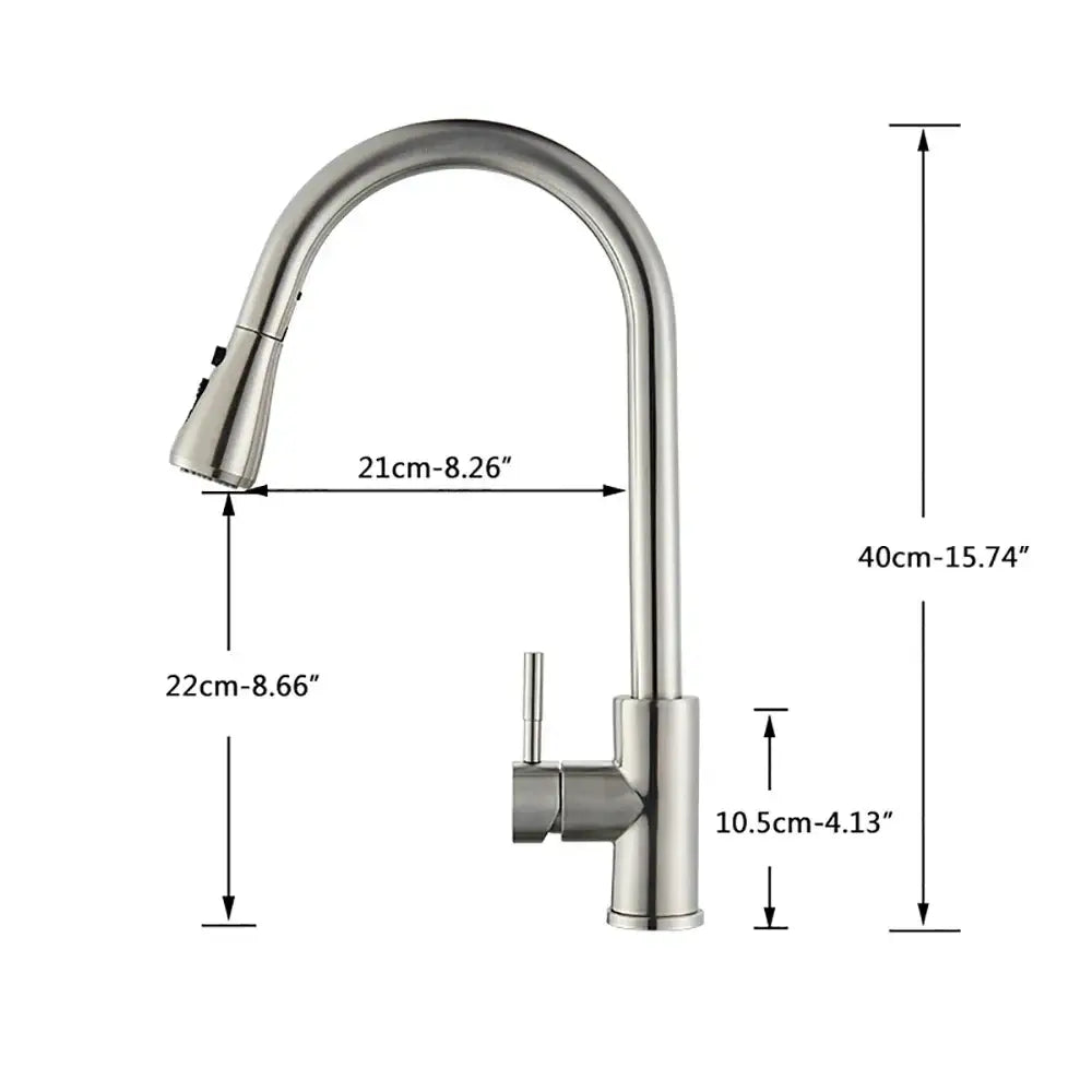 Brushed nickel kitchen faucet with stainless steel pull-down sprayer curved spout and single lever handle decorbites brushed nickel