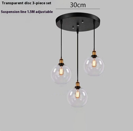 Nordisches Retro Einfaches Transparentes Glas Restaurant Kronleuchter