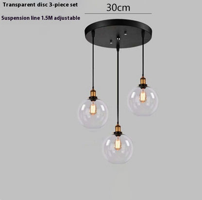 Nordisches Retro Einfaches Transparentes Glas Restaurant Kronleuchter