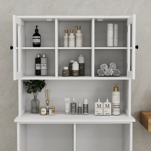 Zweikammer-Neigung-Wäschekorb Hoher Badezimmerschrank