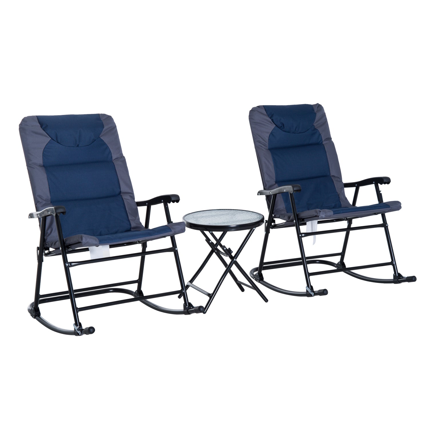 Glass Rocking Bistro Set