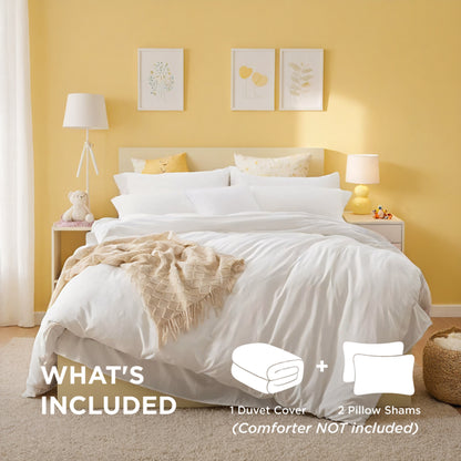 Weiß & Rosa Überdimensionierte Bettbezug-Set 3-teiliges Set Beinhaltet 1 Bettbezug & 2 Kissenbezüge. Hergestellt aus Premium atmungsaktivem Polyesterfaser, Geeignet für Schlafzimmer beider Geschlechter und Hotelnutzung. Das perfekte Ch