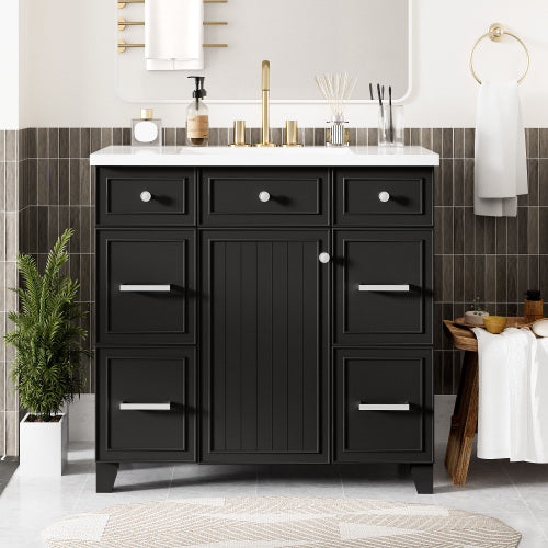 Black Shaker Vanity Cabinet