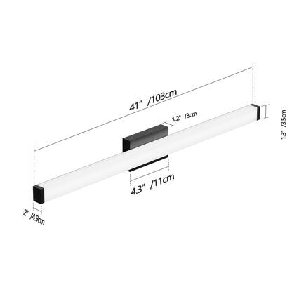 Black Modern Bathroom Light Fixtures Over Mirror 41 Inch LED Vanity Lights Bar For Bath