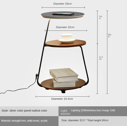 Nordisches minimalistisches Stehlampe mit drahtlosem Ladegerät