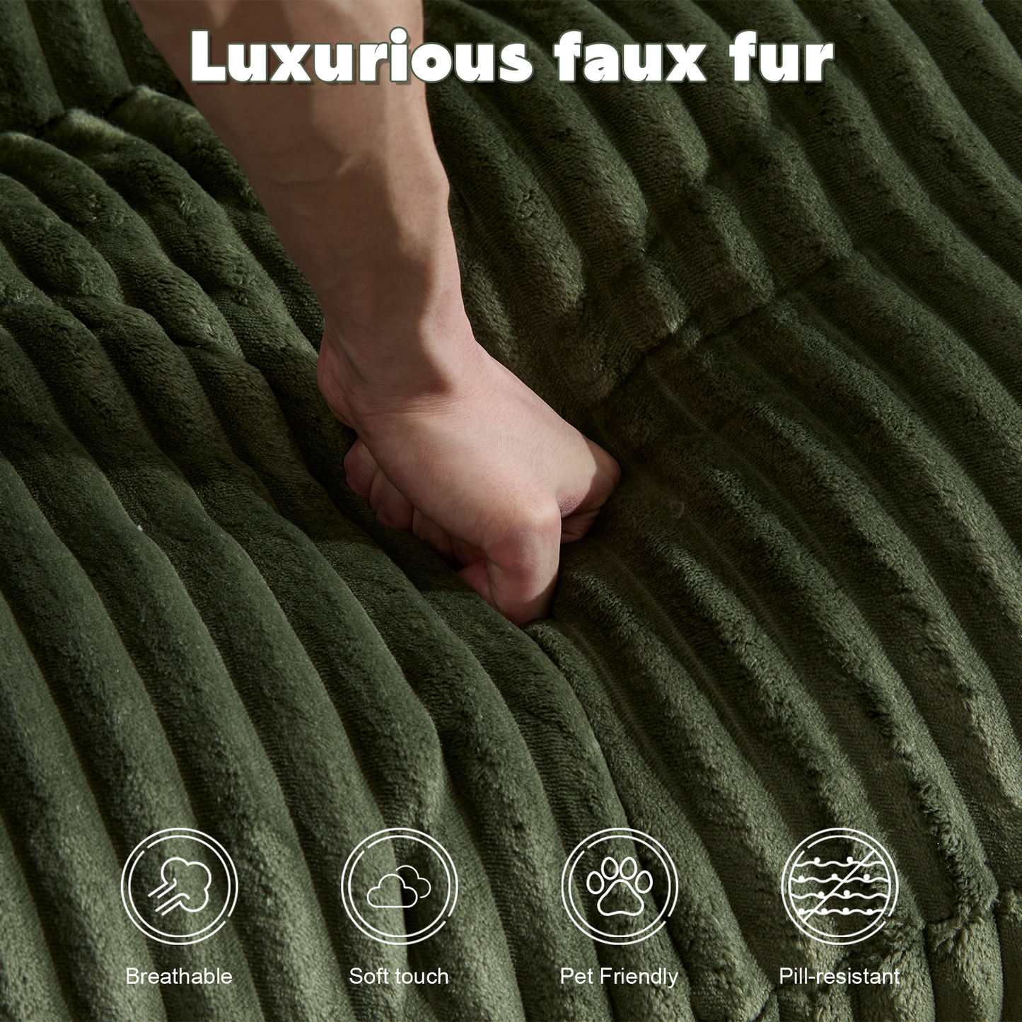 Doppelte Chaise-Lounge-Stuhl für Innenräume, Überdimensionierte Bezogene Schlafcouch Cloud-Sofa, Tief Sitzender Luxus-Sofabett, Sektionelles Sofa mit Chaise-Lounge und Loveseat, Corduroy-Lesestuhl für das Wohnzimmer, Keine Montage erforderlich, Grün