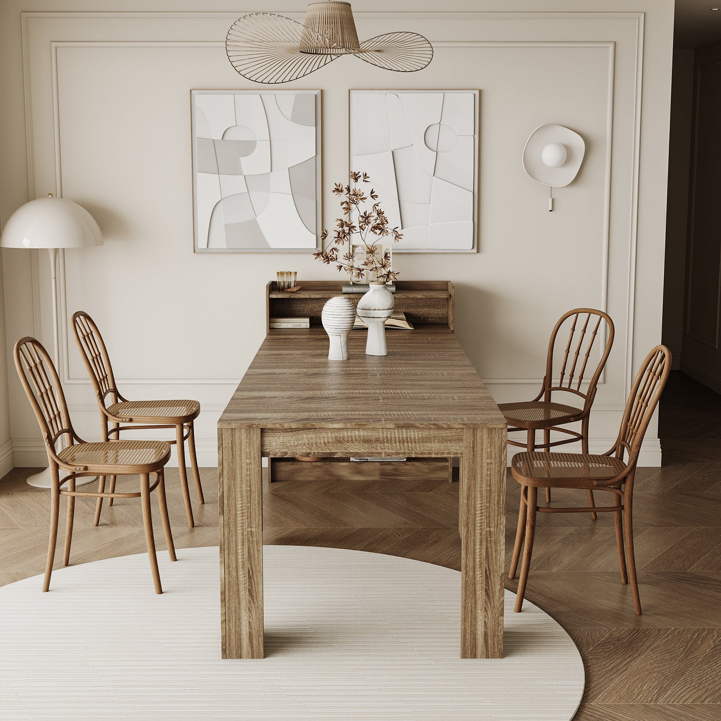 Modern Extendable Dining Table With Storage