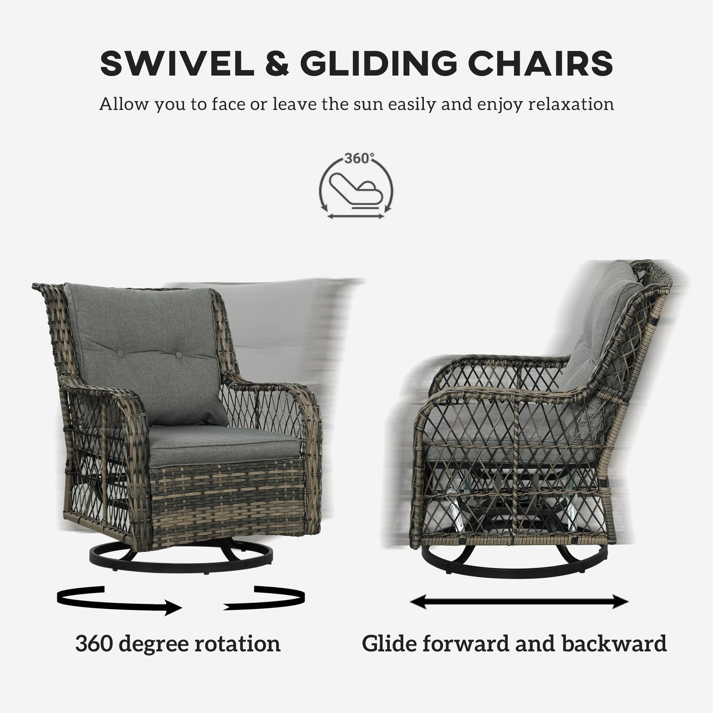3-teiliges Outdoor-Bistro-Set