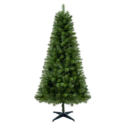 6FT Unlit Artificial Christmas Tree With 490 Tips, PVC Full Branches, Classic Green Holiday Tree With 4-Leg Plastic Stand For Indoor Home Decoration--Self-pick Up Is Not Supported.