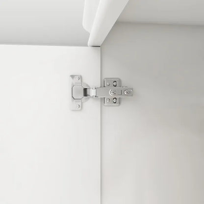 Livelylodge Schlanker Weißer Stauraum-Schrank mit Glastür – Platzsparender Hoher Organisator mit Metallgriffen, Ideal für Kleine Räume oder Schlafzimmernutzung