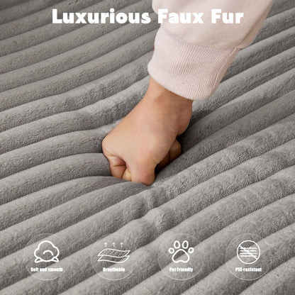 L-förmiges Kompressions-Sofabett mit Nesselstoffbezug - Umwandelbare Sektionale Sofa, ausklappbare Boden-Couch-Schlafcouch, platzsparende flanellartige Lounge für kleine Wohnungen, Wohnzimmer & Spielzimmer OHNE TUME