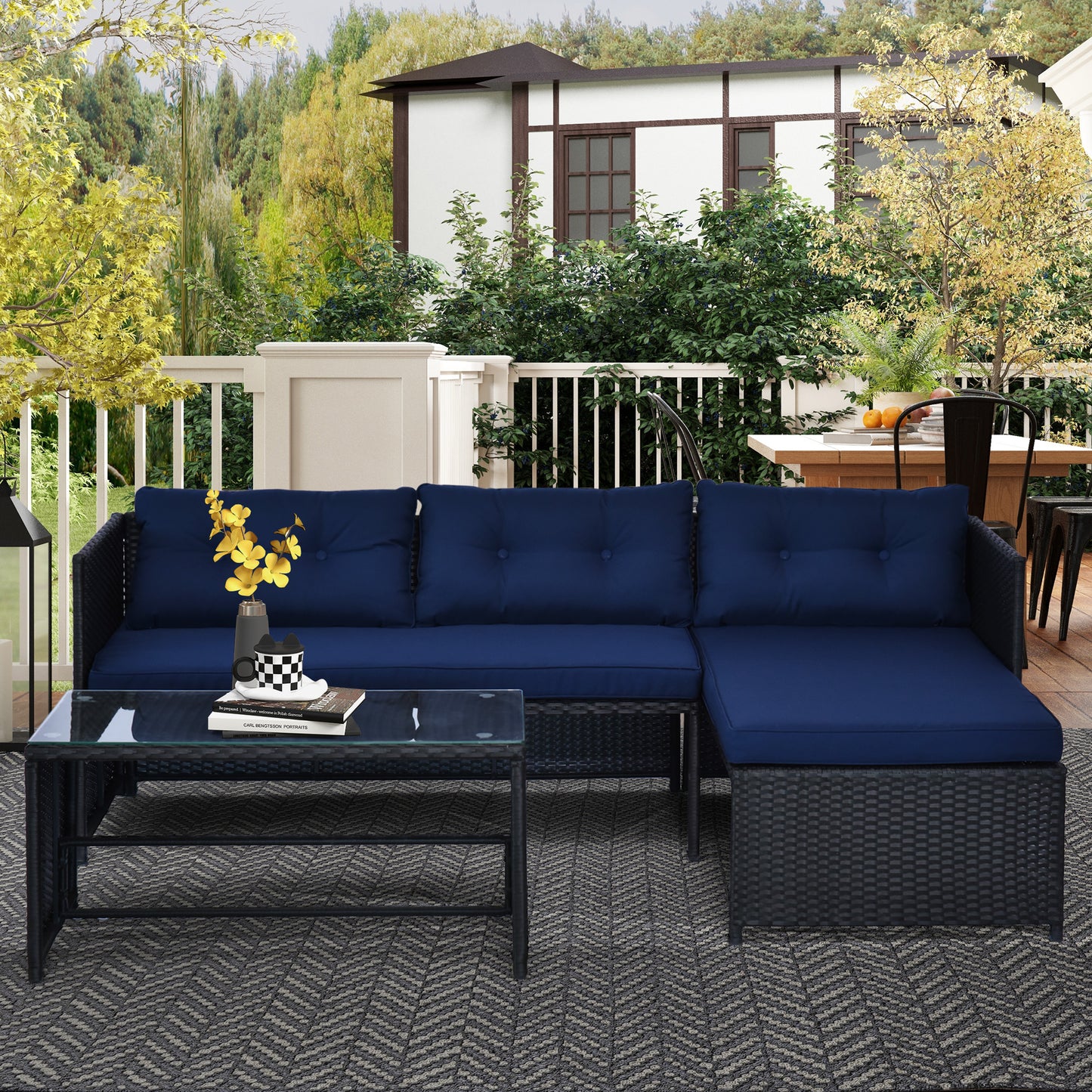 3-teiliges Terrassenmöbel-Set