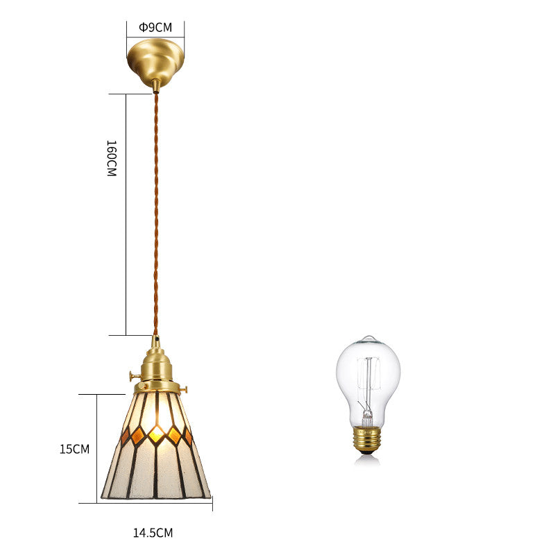 Brass Hand-Blown Glass Chandelier Light