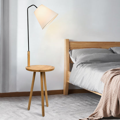 Moderne Minimalistische Wohnzimmer Vertikaler Holztisch Bodenscheinwerfer