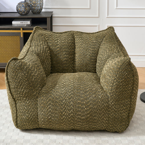 Komprimierter Plüsch-Sitzsack-Sofa-Couch – Mit Hochresilienz-Schaum gefüllt, ultraleichtes Bouclé-Lounge-Sessel für eine oder zwei Personen, gemütliche Sitzgelegenheit im Wohnzimmer zum Lesen, Spielen und Entspannen, platzsparend vakuumverpackt