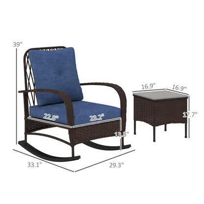 Rattan-Liegestuhl, Korbmöbel-Set für die Terrasse