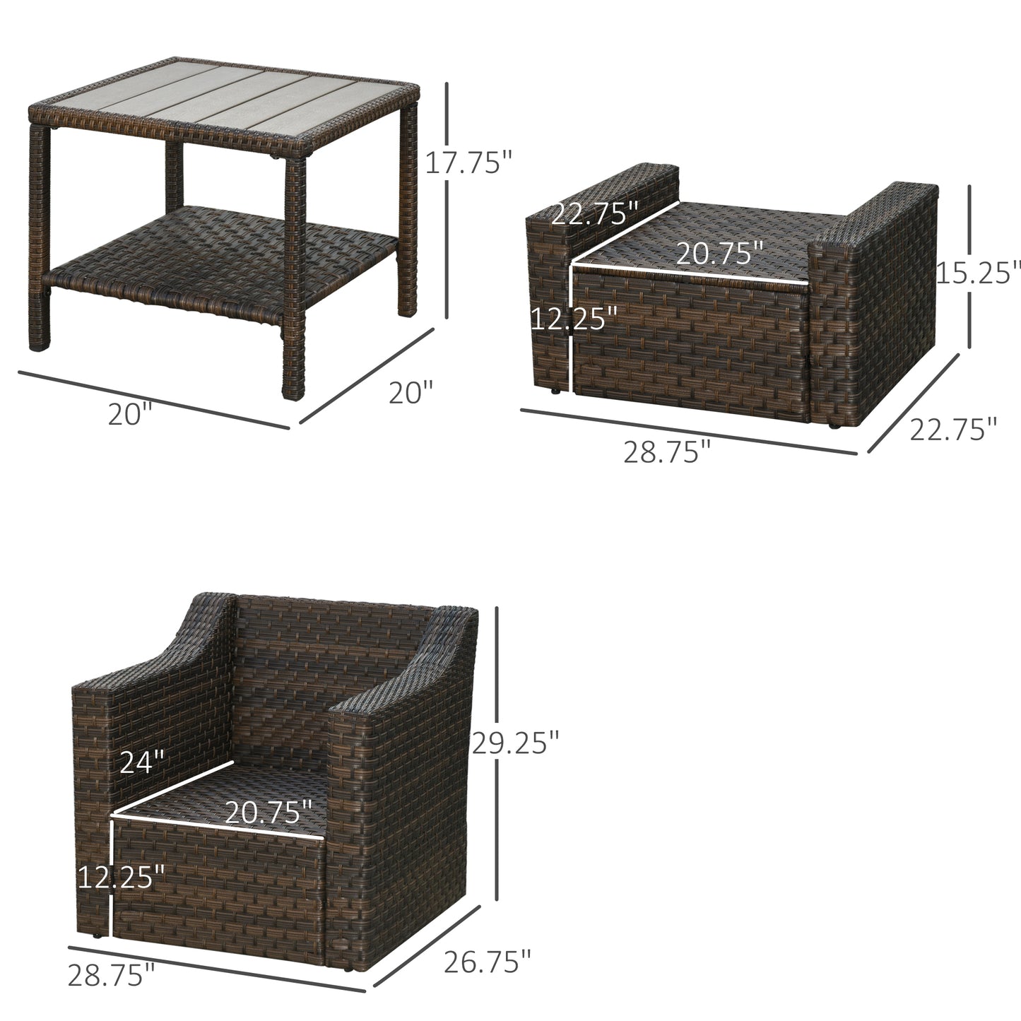 5-teiliges Terrassenmöbel-Set