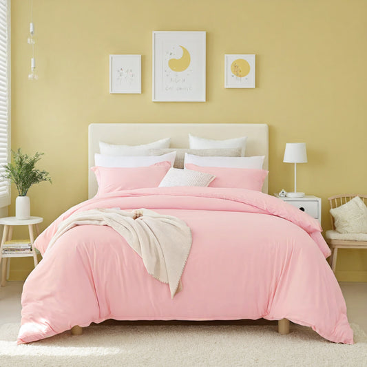 Rosa Überdimensionierte Bettbezug-Set Adorables Frisches Ästhetik Passt zu Allen Geschlechtern. Premium Atmungsaktives Mikrofaser Mit Boho-Details. Passt zu Einzel-/Doppelbetten. Perfekt Für Schlafzimmer Und Hotels. Ein Ideales Chris