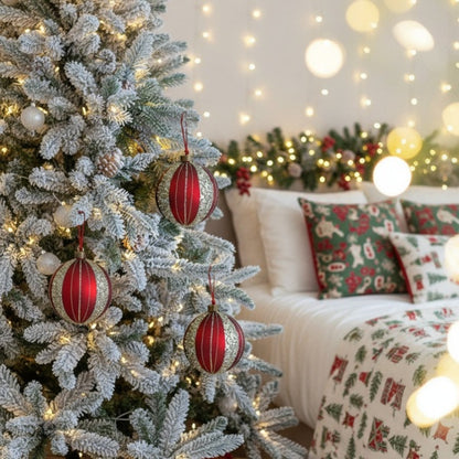 4-teiliges Set aus 4,7-Zoll-Weihnachtskugeln aus Glas, festliche Baumschmuck-Dekorationen, Dekorationsbedarf für Partys, Versand durch FBA, Verkauf auf der Temu-Plattform verboten