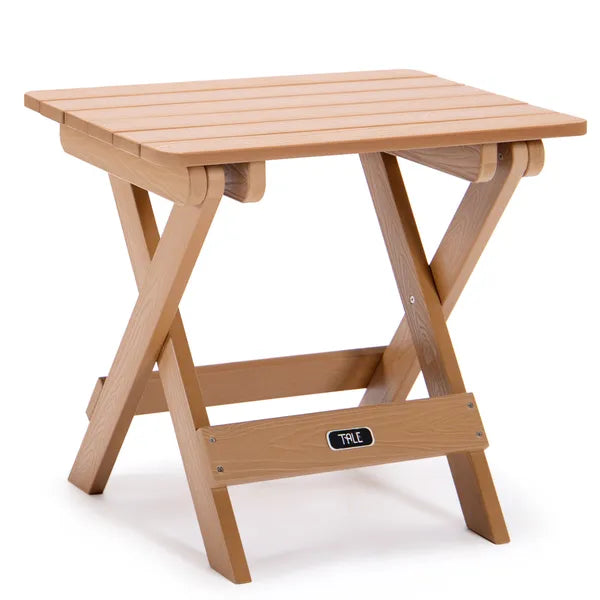 TALE Adirondack tragbarer faltbarer Beistelltisch quadratisch wetterbeständiger und verblassungsresistenter Kunststoff-Holz-Tisch ideal für den Außenbereich, Garten, Strand, Camping und Picknicks