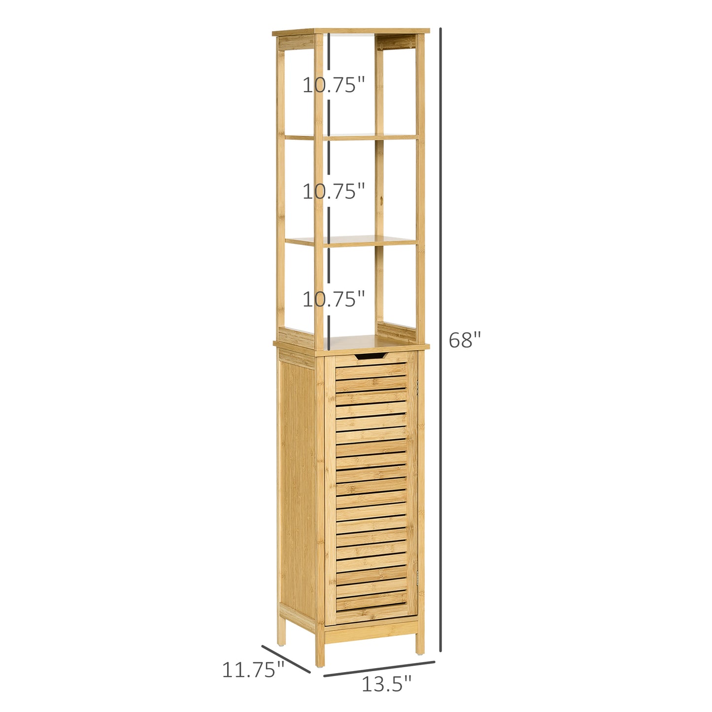 Badezimmereckschrank mit 3 Regalen und Schrank