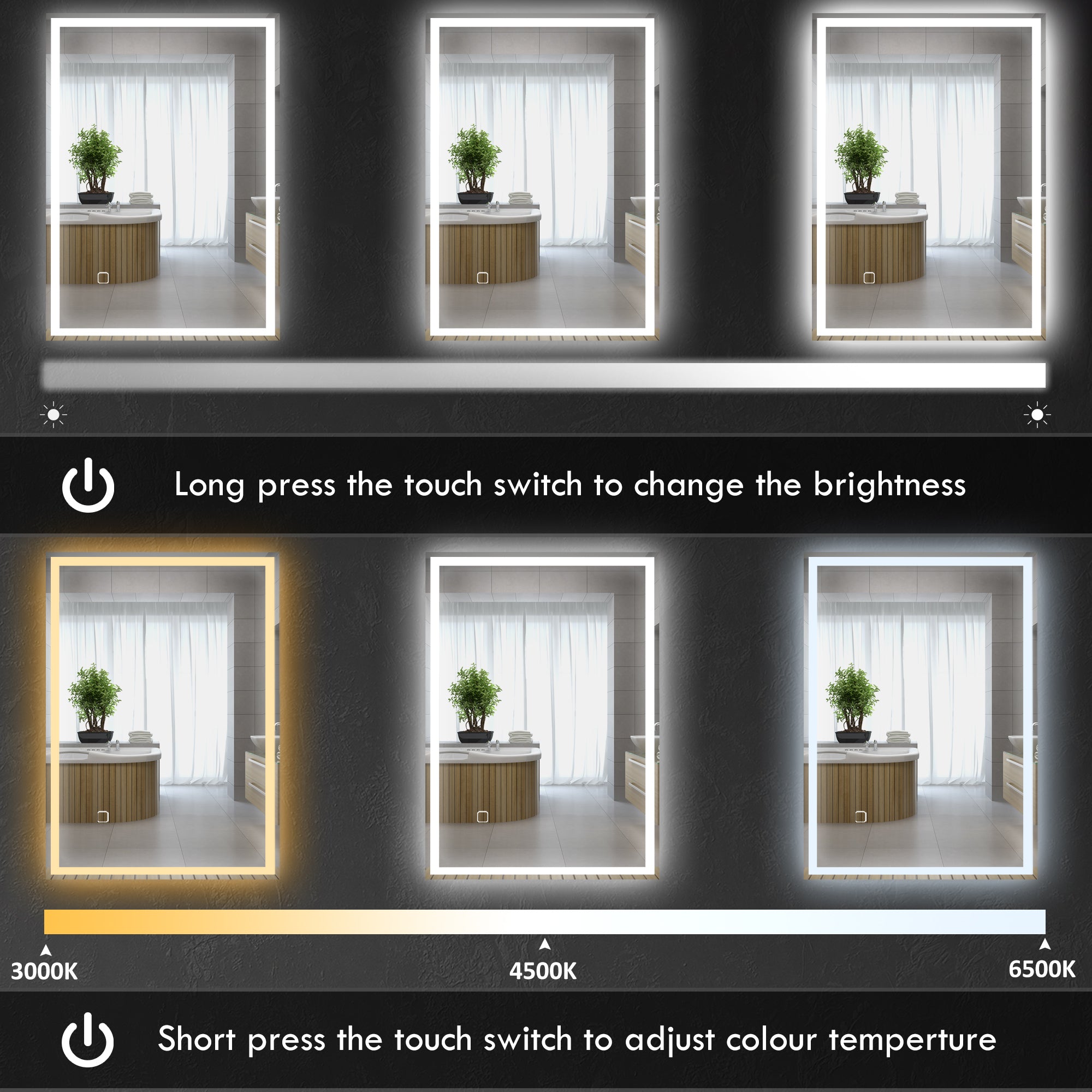 LED Rectangular Bathroom Mirror