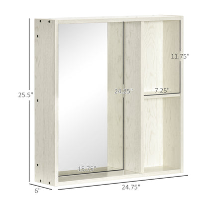 24,75" x 25,5" Badezimmer-Medikamentenschrank mit Spiegel