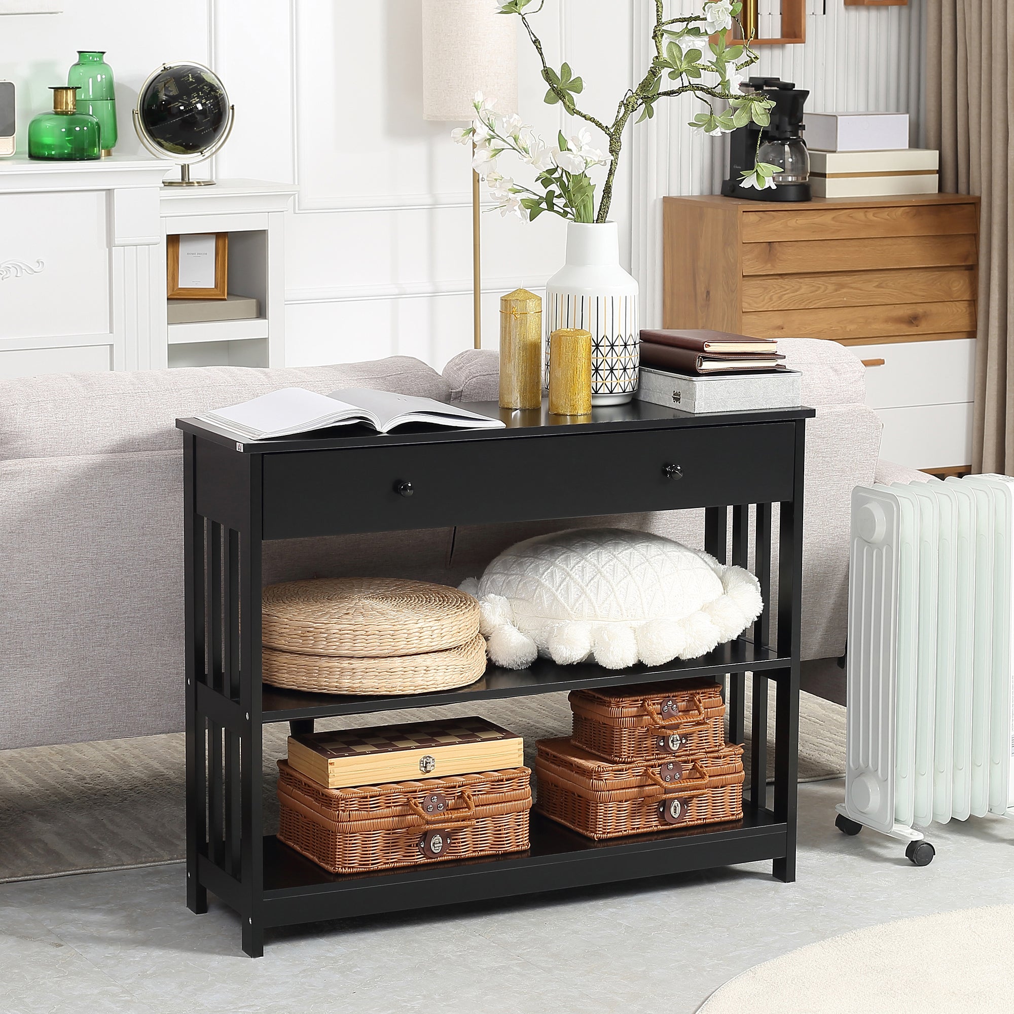 Walnut Wide Console Table
