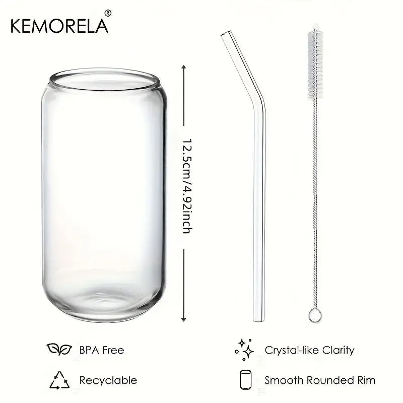 Can shaped glass drinking glasses set featuring clear reusable glass drinking glasses with smooth rounded rims and crystal clarity