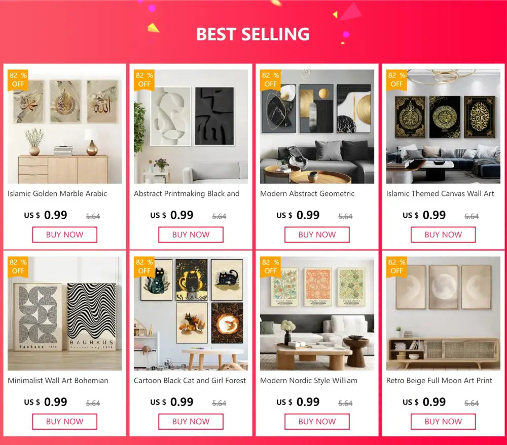 Decorbites™ abstract geometric 3-piece luxury wall art with intricate golden arabic calligraphy on beige marble canvas